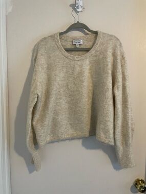 & Other Stories Stockholm Atelier Oatmeal Mohair Wool Blend Sweater L Cropped EU